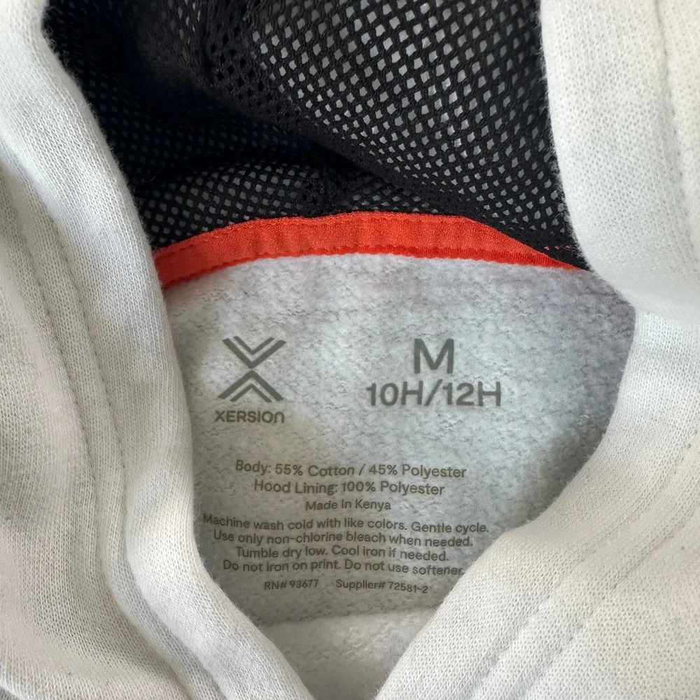 Xersion Boys Colorblock Quick-Dri Hoodie M 10/12 White Black Athletic Pullover